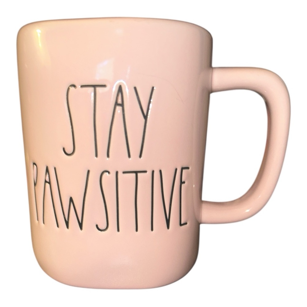 Rae‎ Dunn Pink Coffee Mug Stay Pawsitive Artisan Collection Cup